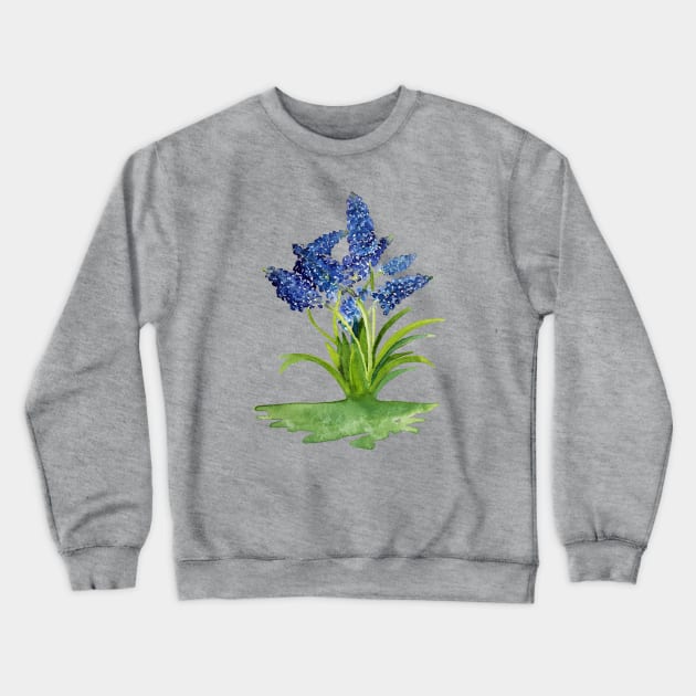 Grape Hyacinths Crewneck Sweatshirt by Kirsty Topps